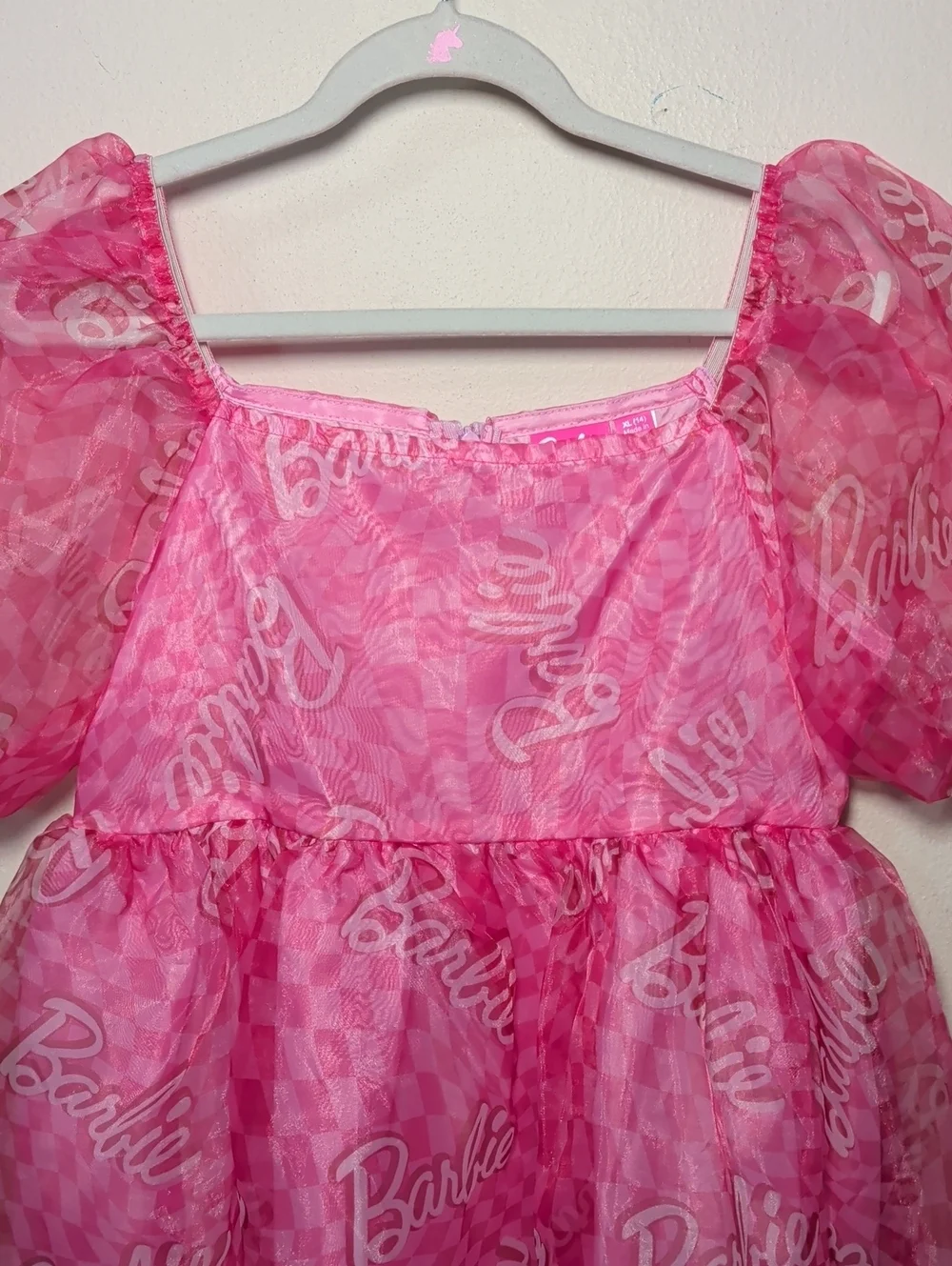 Barbie Organza Puff Dress Costume Dress-Up Halloween Mattel Girls Size XL 14